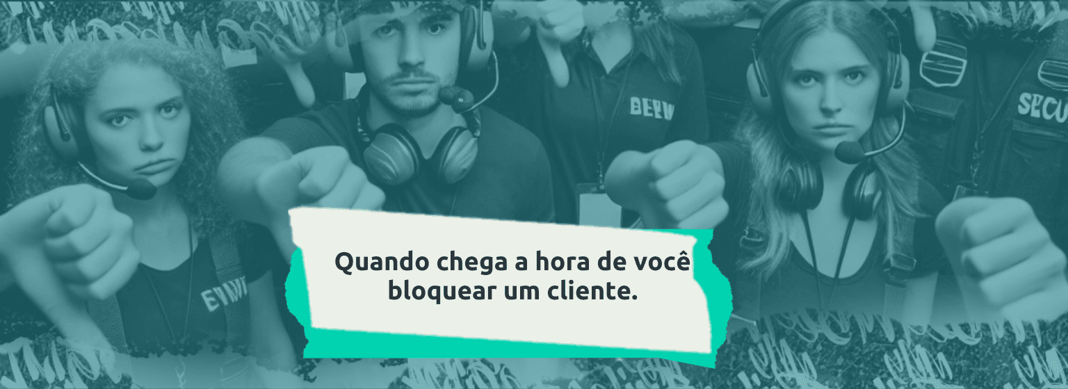Pessoas com sinal de reprovação